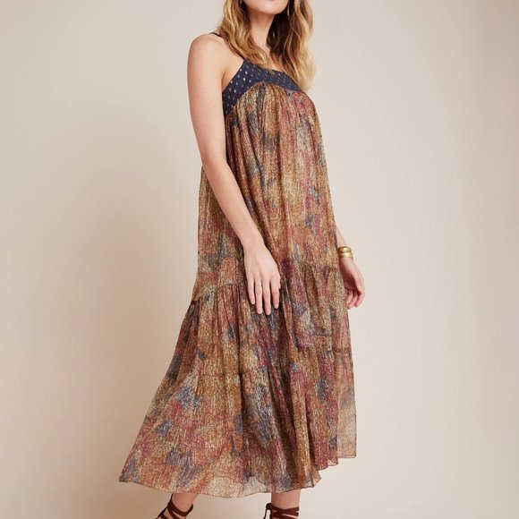 Anthropologie Nadine Shimmer Midi Dress - Picture 2 of 7